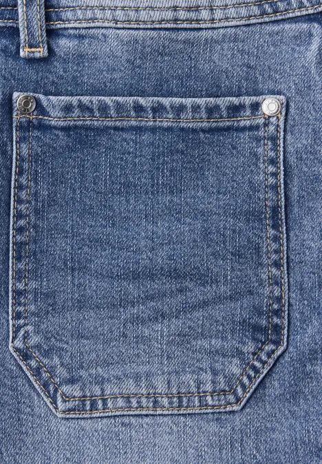 Jeans avec détail d'ourlet mid blue washed