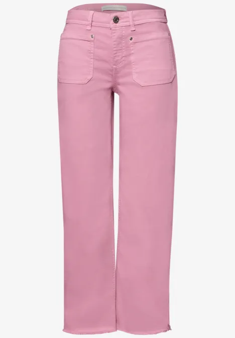 Jeansy z nogawką Straight Leg z detalami u dołu pink washed
