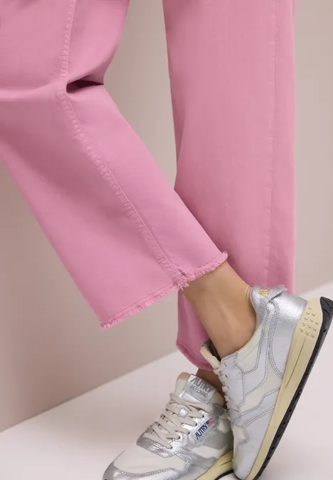 Jeansy z nogawką Straight Leg z detalami u dołu pink washed