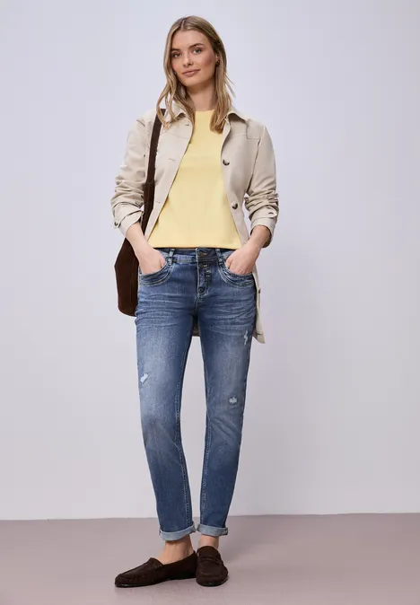 Jeans im Destroyed Look indigo random washed