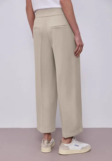 High Waist Wide Leg Hose im Casual Fit cobble stone