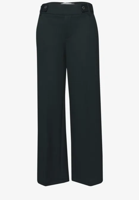 Wide Leg Hose mit Knopfdetail pine grove green