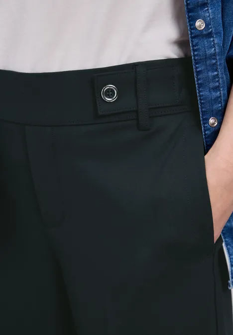 Wide Leg Hose mit Knopfdetail pine grove green