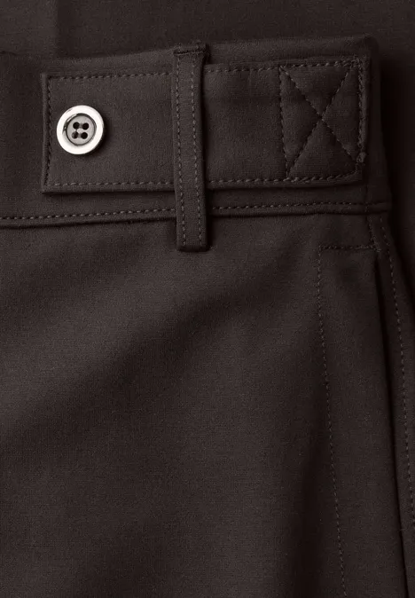 Wide Leg Hose mit Knopfdetail espresso brown