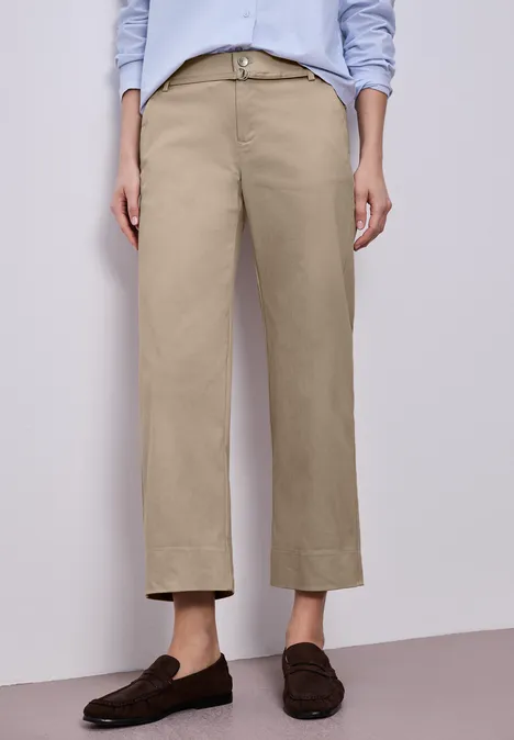 Straight Leg Hose mit Gürteldetail safari beige