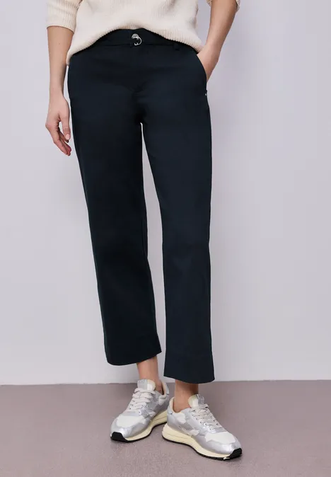 Straight Leg Hose mit Gürteldetail shadowed navy