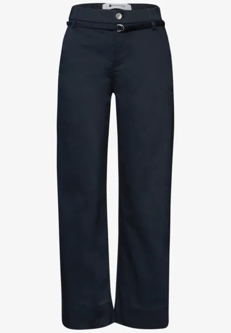 Straight Legs broek met riemdetail shadowed navy