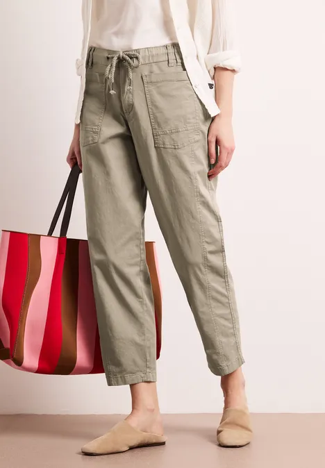 Tapered Leg Hose aus Twill-Ware safari beige