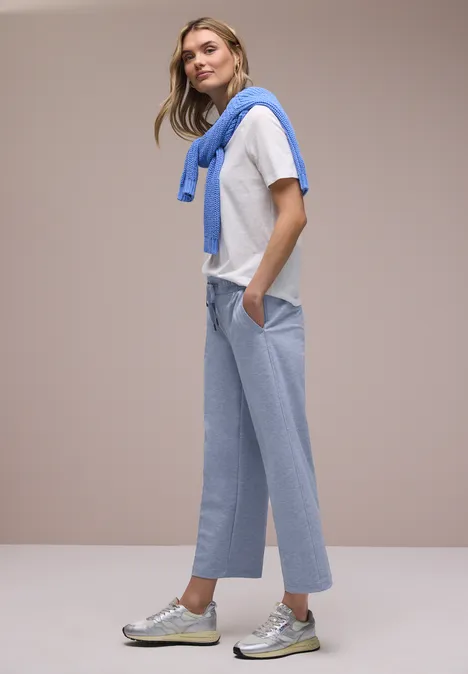 Wide Leg Hose mit Elastikbund country blue mel. Wide Leg Hose mit Elastikbund country blue mel.