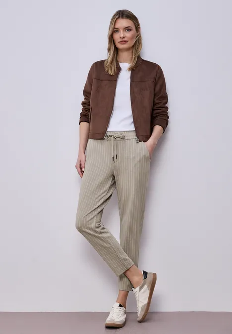 Straight Leg Hose mit Streifen safari beige