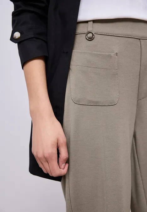 Spodnie z prostymi nogawkami dark beige Spodnie z prostymi nogawkami dark beige