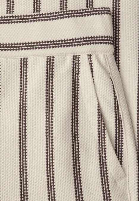 Wide Leg Hoseim Casual Fit mit Streifen soft beige