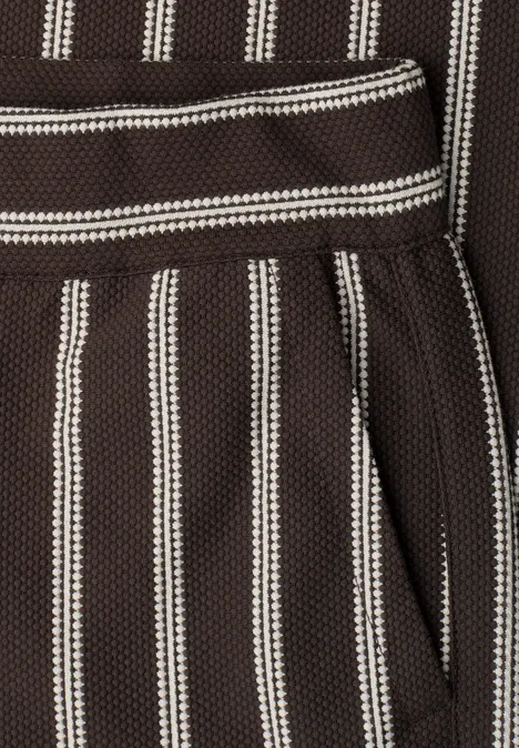 Wide LegPantalon casual fit à rayures espresso brown