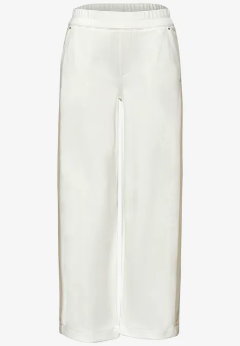Wide Leg Hose mit Gallonstreifen off white