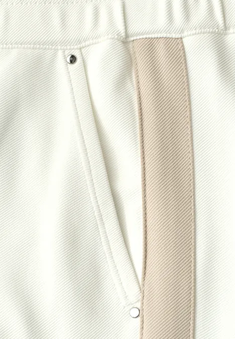 Wide Leg Hose mit Gallonstreifen off white