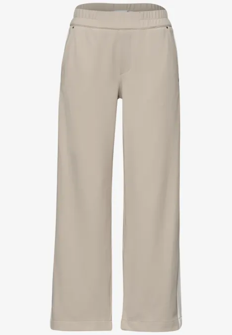 Wide Leg Hose mit Gallonstreifen clay sand