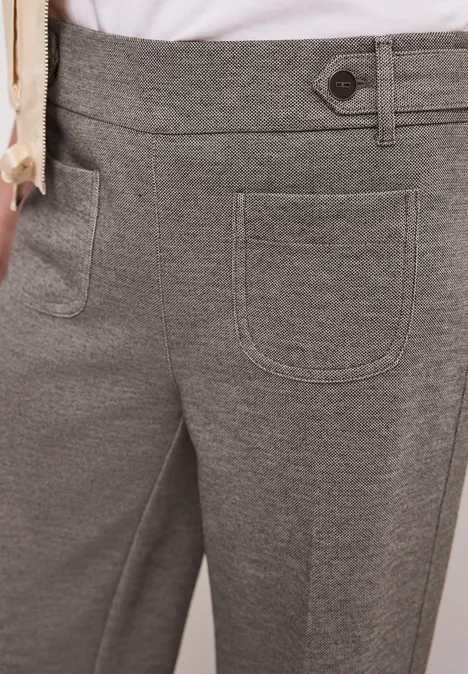 Wide Leg Hose mit Knopfdetails espresso brown