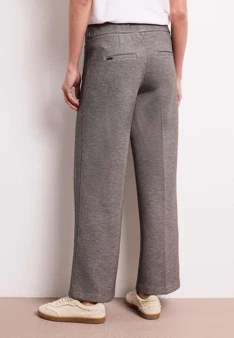 Wide Leg Hose mit Knopfdetails espresso brown