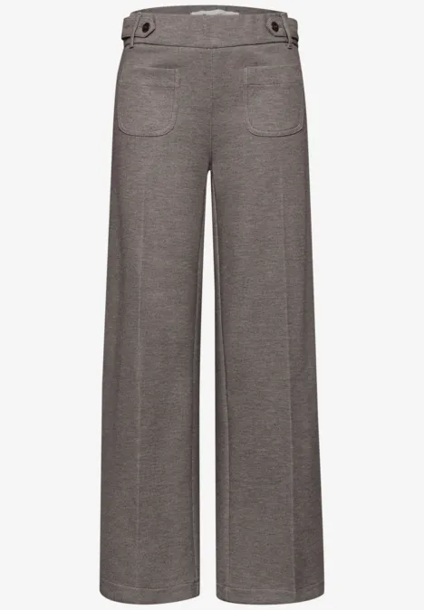 Wide Leg Hose mit Knopfdetails espresso brown