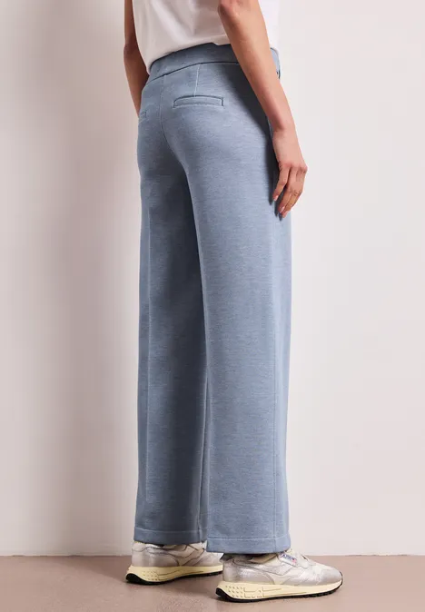 Wide Leg Pantalon avec détails de boutons hushed blue