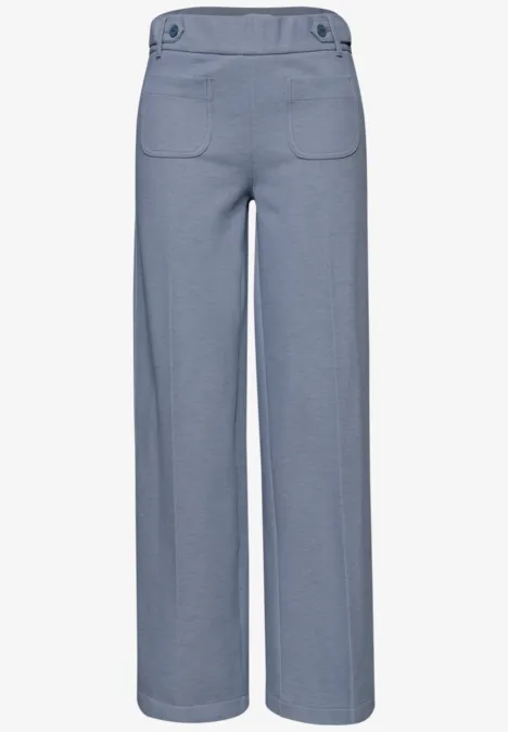 Wide Leg Pantalon avec détails de boutons hushed blue