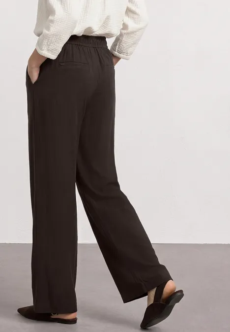 High Waist Wide Leg Pantalon Loose Fit espresso brown