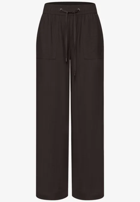 High Waist Wide Leg Pantalon Loose Fit espresso brown