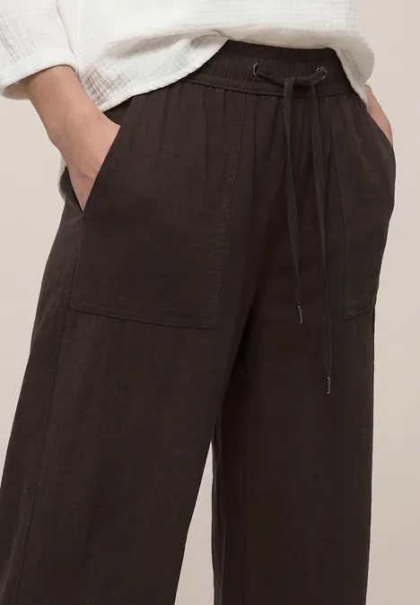 High Waist Wide Leg Pantalon Loose Fit espresso brown