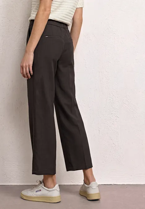 Straight Legs broek met riemdetails espresso brown