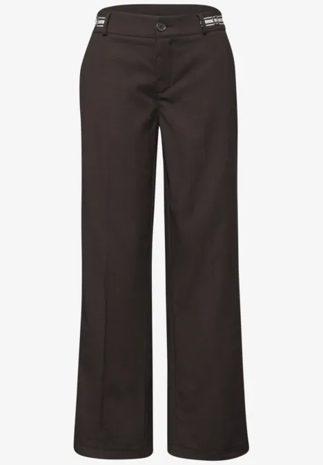 Straight Legs broek met riemdetails espresso brown