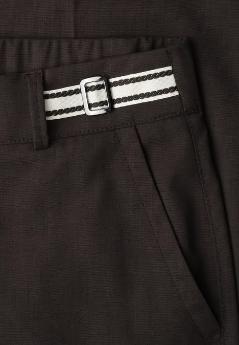 Straight Legs broek met riemdetails espresso brown