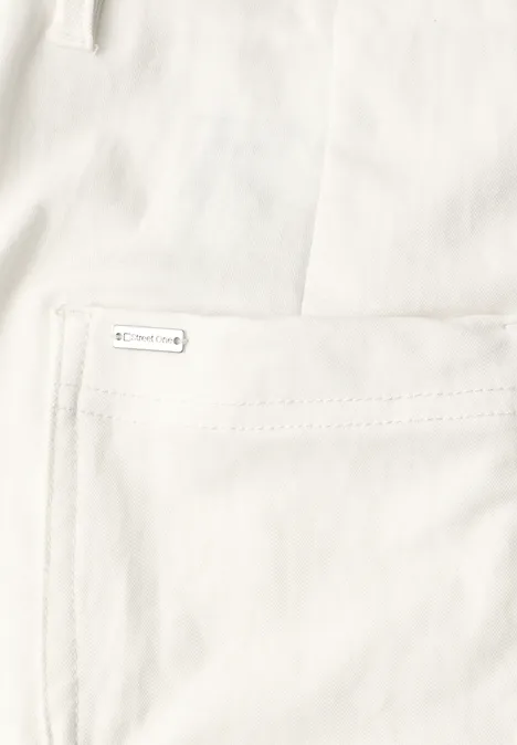 High Waist Barrel Leg Hose im Casual Fit off white