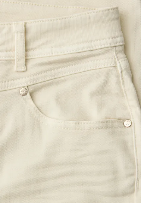 High Waist Bootcut Jeans im Slim Fit Ecru Washed High Waist Bootcut Jeans im Slim Fit Ecru Washed