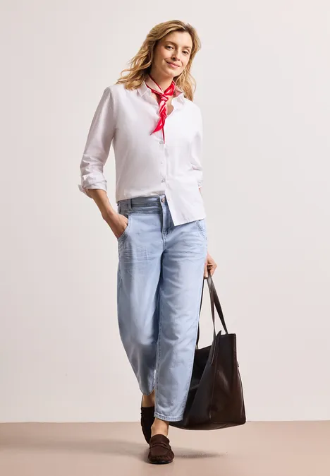 High Waist Barrel Leg Jeans en Loose Fit Ultra Bleached Wash