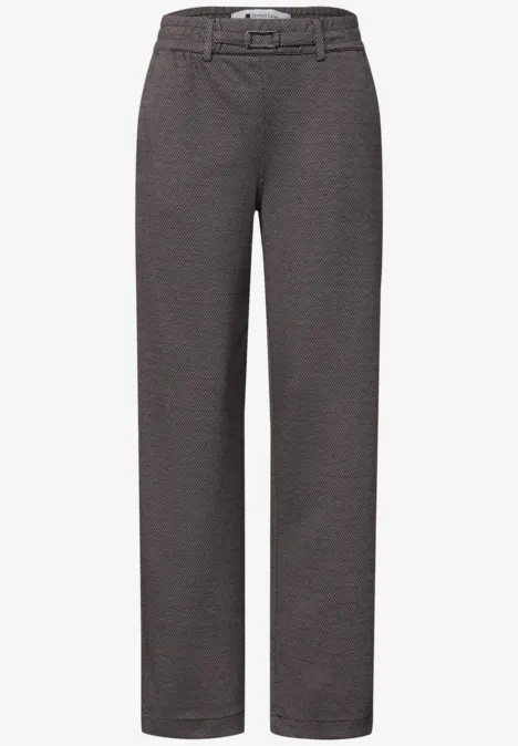 Graubraune Hose mit geradem Schnitt und klassischem Bund