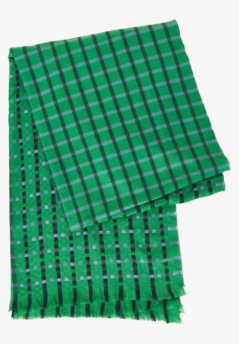 Schal mit Karomuster arty green