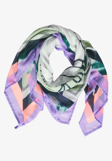 Foulard à imprimé artwork multicolor