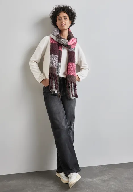 Karierter Madras Schal berry brown