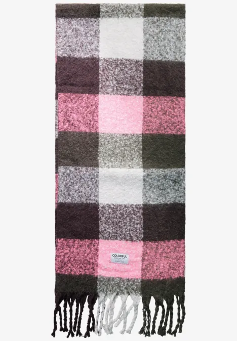 Karierter Madras Schal berry brown