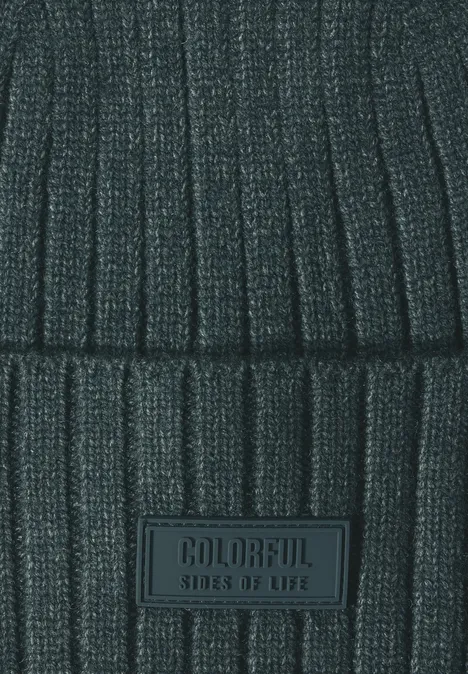 Strick-Beanie dark forest green mel.