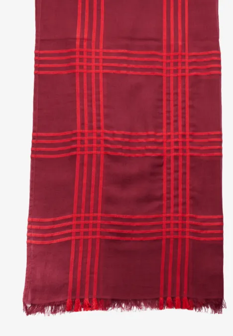 Karierter Schal beet red