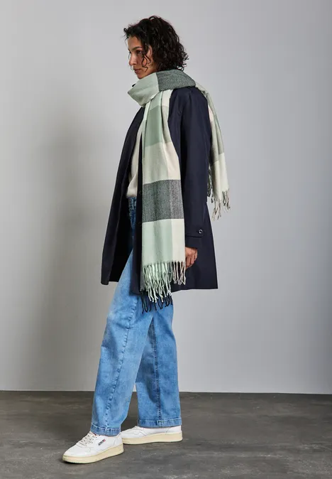 Kuscheliger Madras Schal mint green