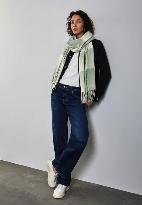 Langer karierter Schal mint green