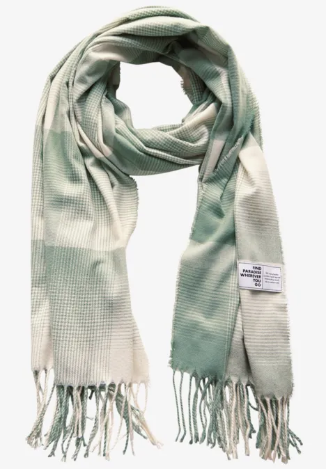 Langer karierter Schal mint green