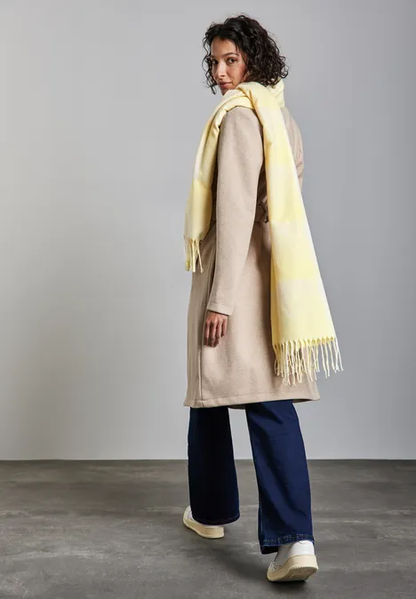 Langer karierter Schal vanilla yellow