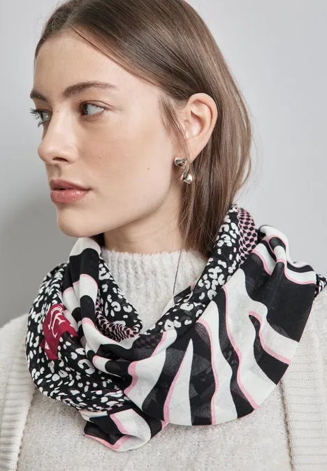 Bedruckter Loop Schal Black