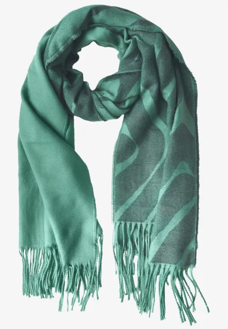 Langer Jaquard-Schal sunlit green