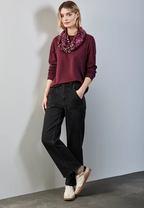 Gemusterter Loop-Schal mulberry red