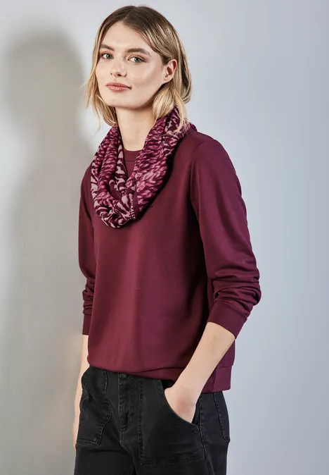 Gemusterter Loop-Schal mulberry red