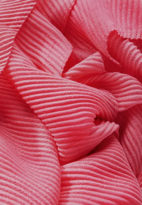 Gestreifter Plissée-Schal sugar coral